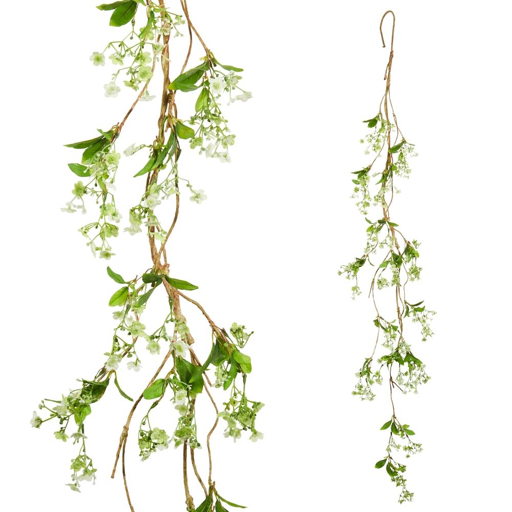 RAZ Imports 5' White Flowering Garland
