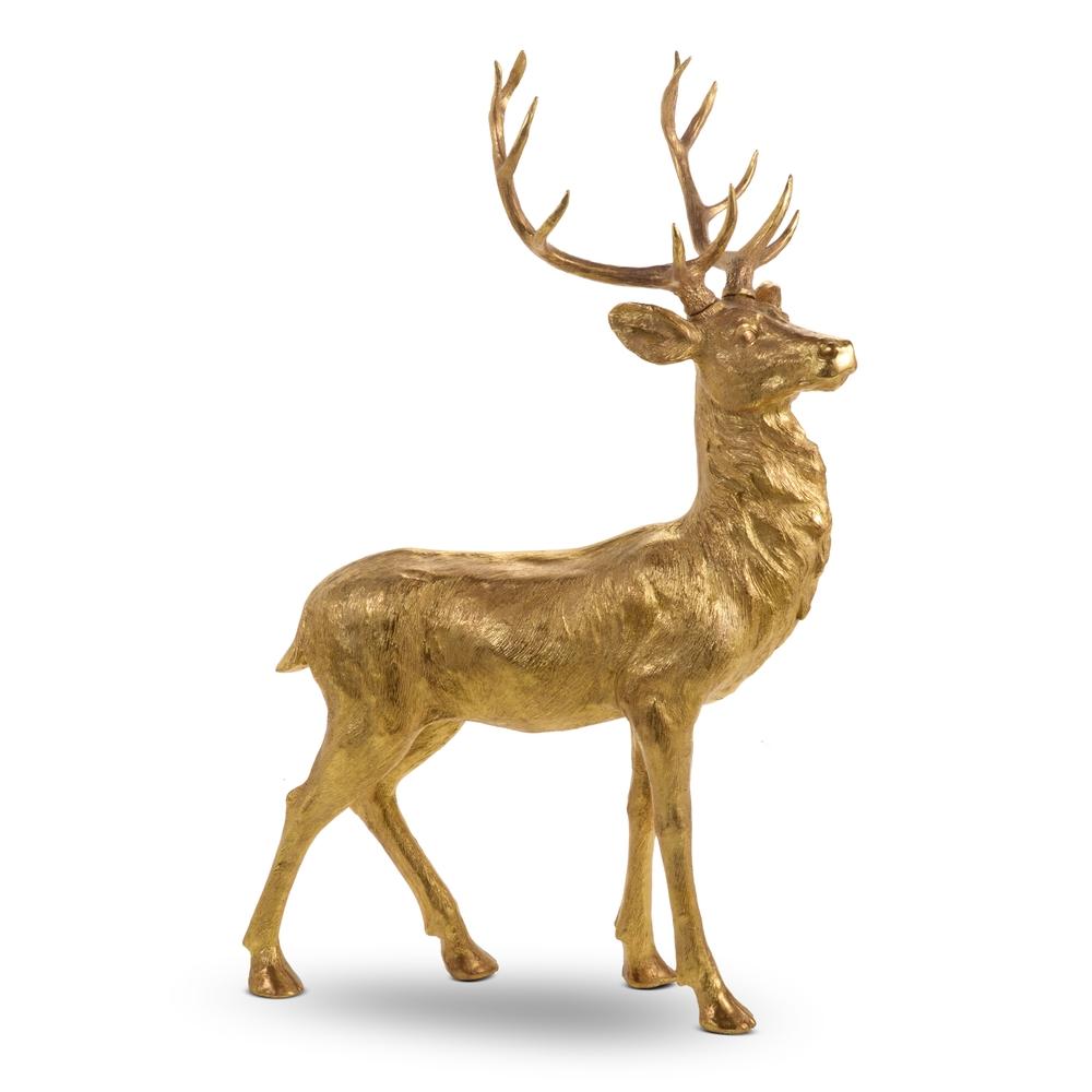 RAZ Imports 50" Gold Standing Stag Statue
