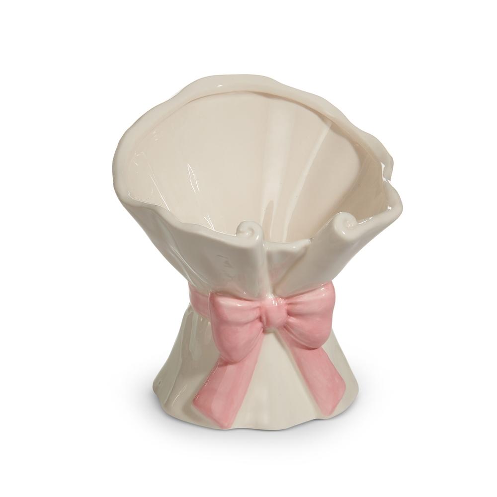 RAZ Imports 6.25" Pink Bow Planter