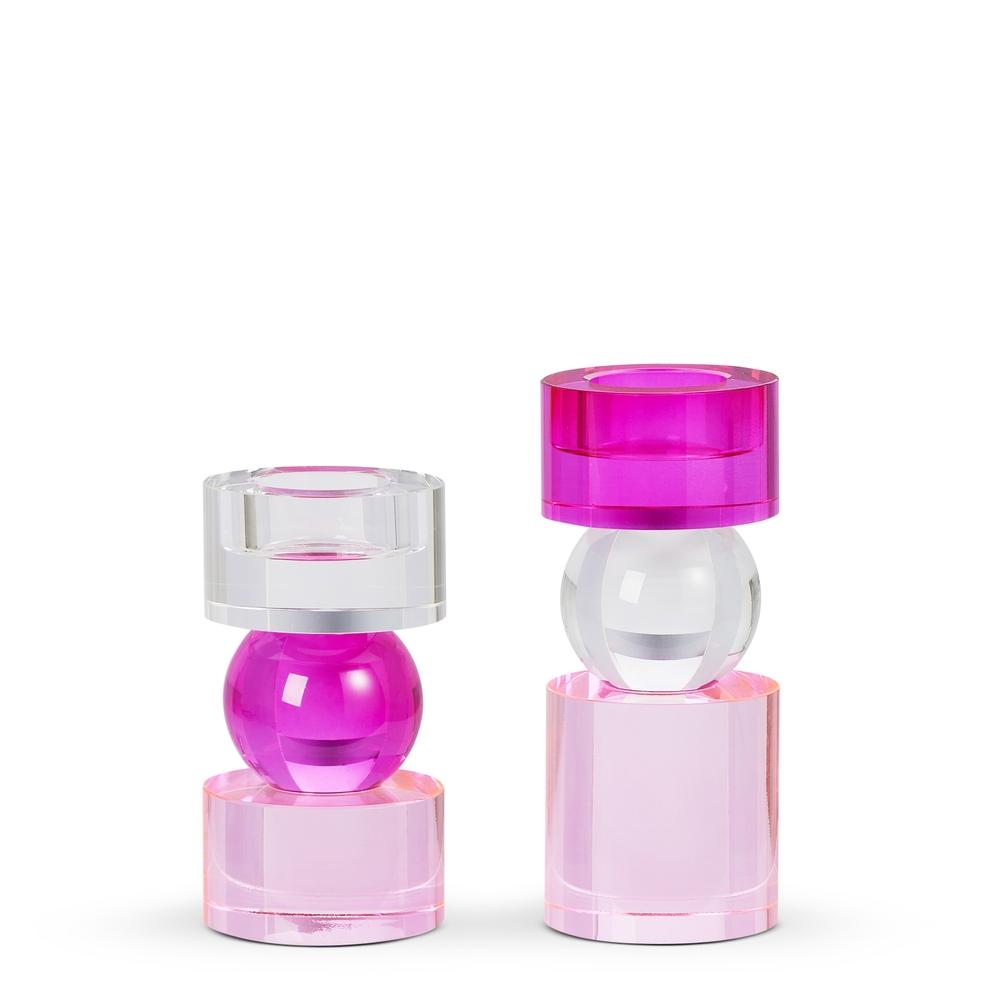 RAZ Imports 6.25" Pink Globe Candle Holders