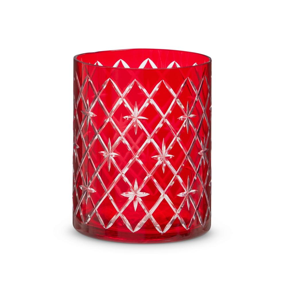 RAZ Imports 6.25" Red Etched Container