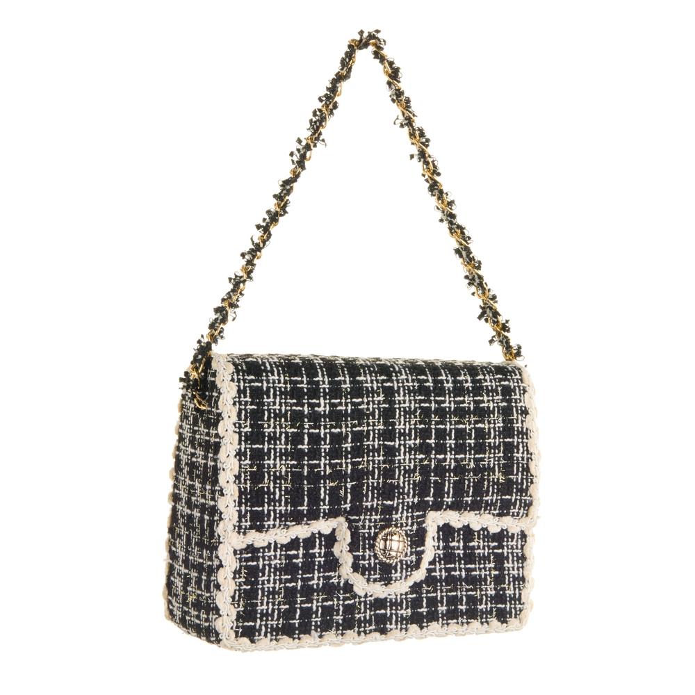 RAZ Imports 6.5" Black Tweed Purse Ornament