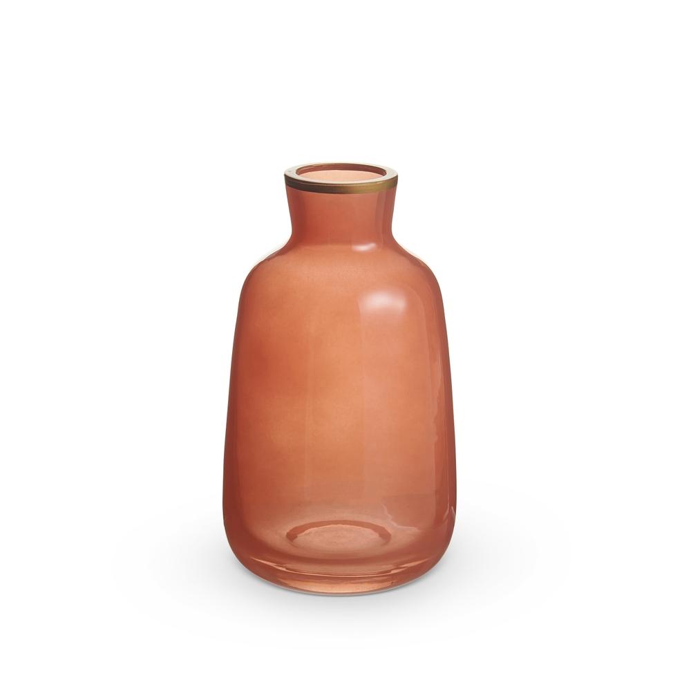 RAZ Imports 6.5" Coral Bud Vase with Gold Rim