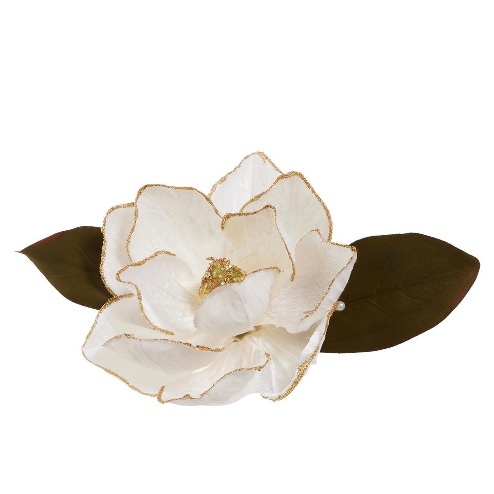 RAZ Imports 6.5" Gold Magnolia Clip-On Ornament