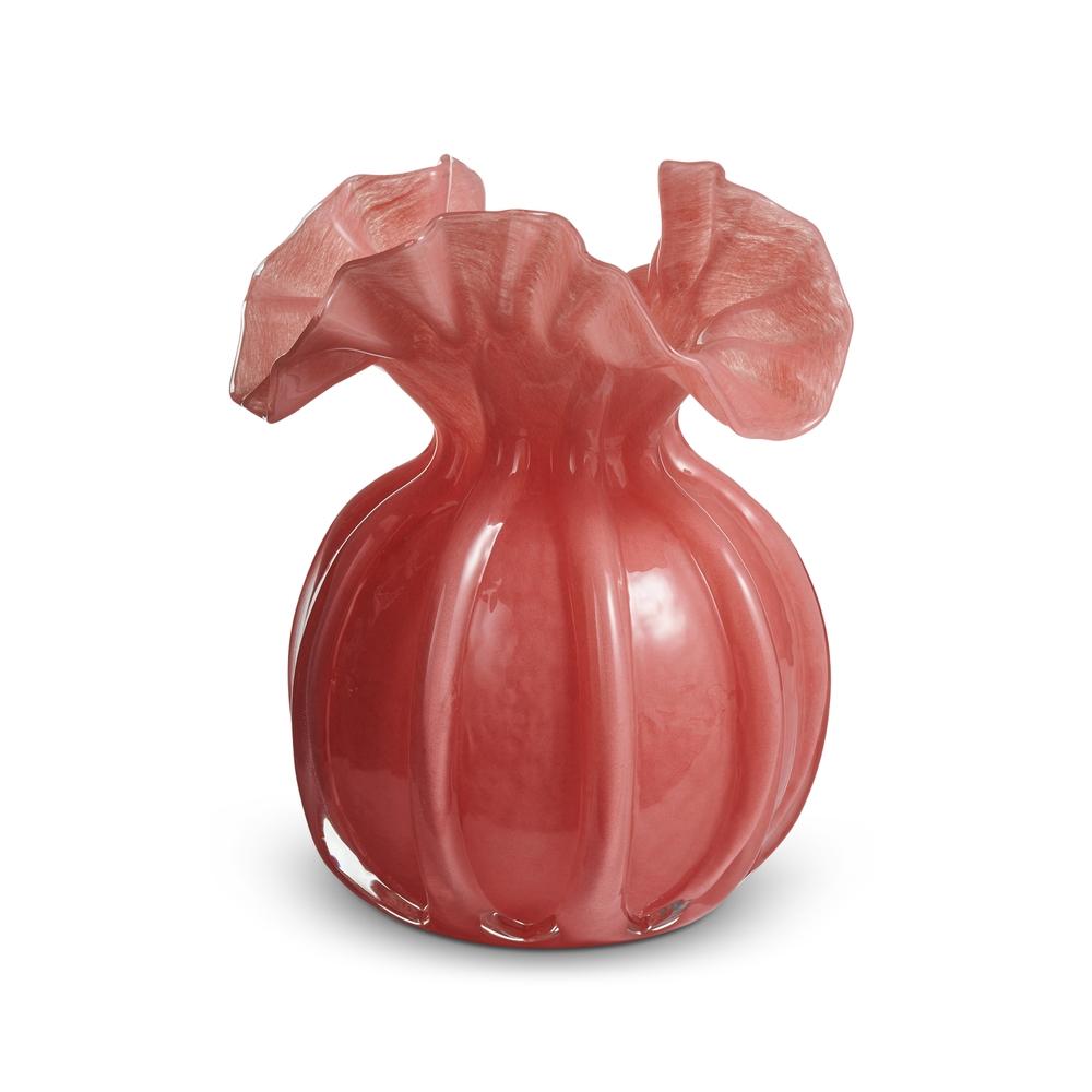 RAZ Imports 6.5" Pink Ruffle Vase