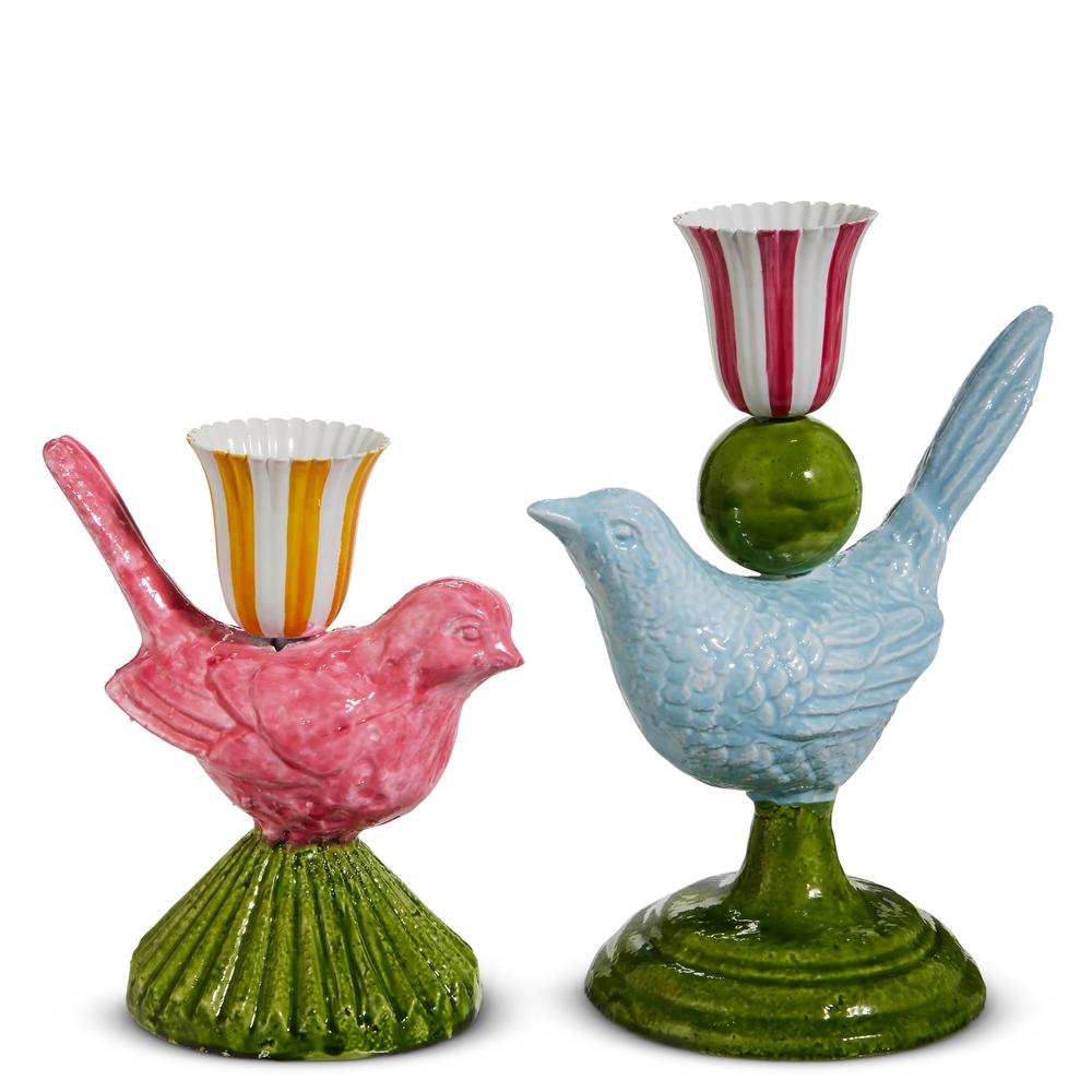 RAZ Imports 6.75" Bird Candlesticks