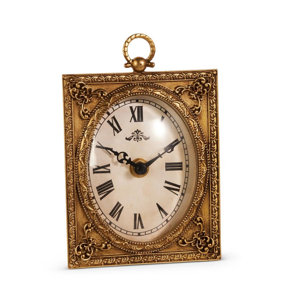 RAZ Imports 6" Antique Gold Clock