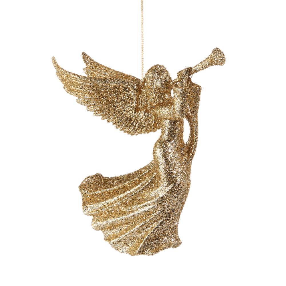 RAZ Imports 6" Champagne Glitter Angel Ornament