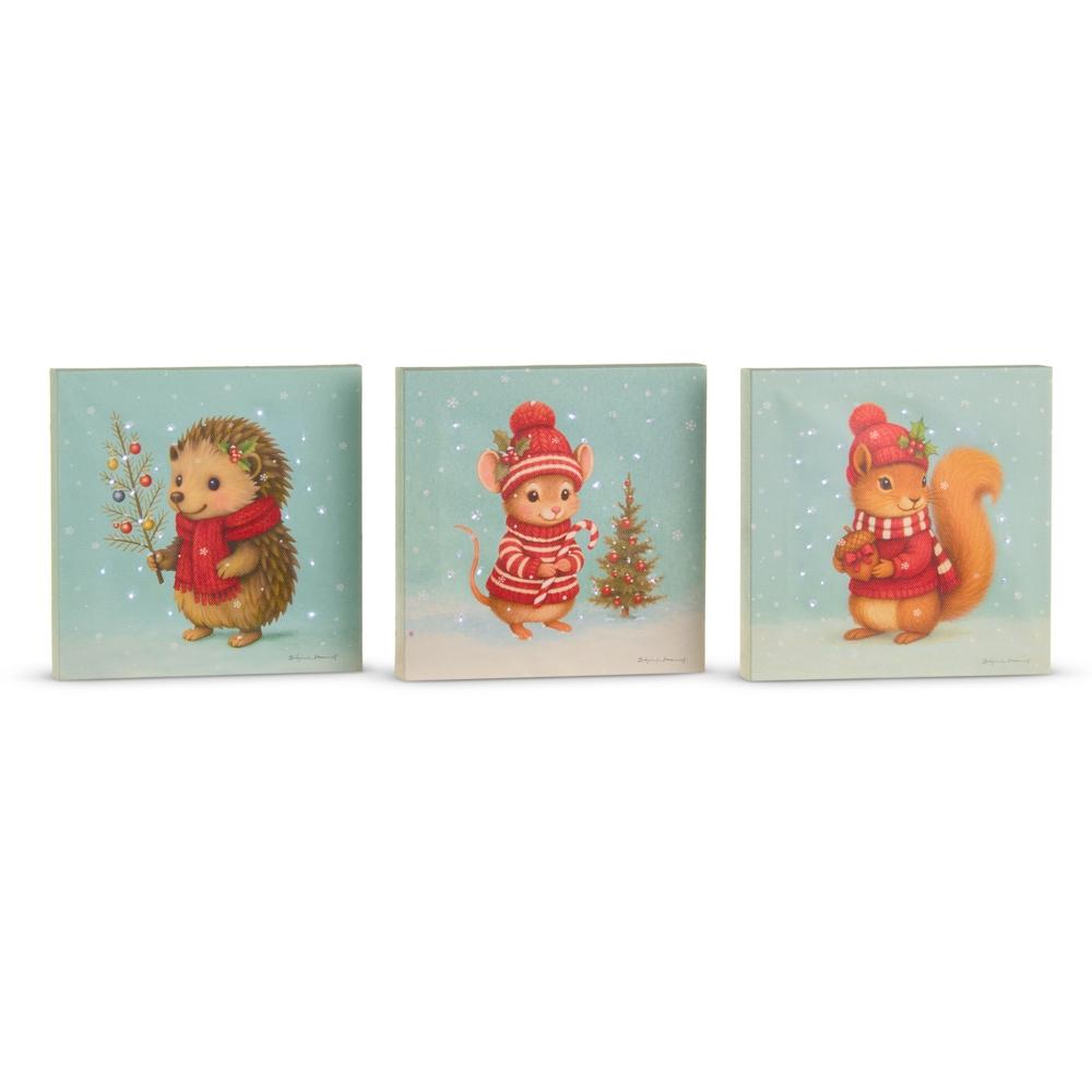 RAZ Imports 6" Cozy Critter Christmas Lit Print