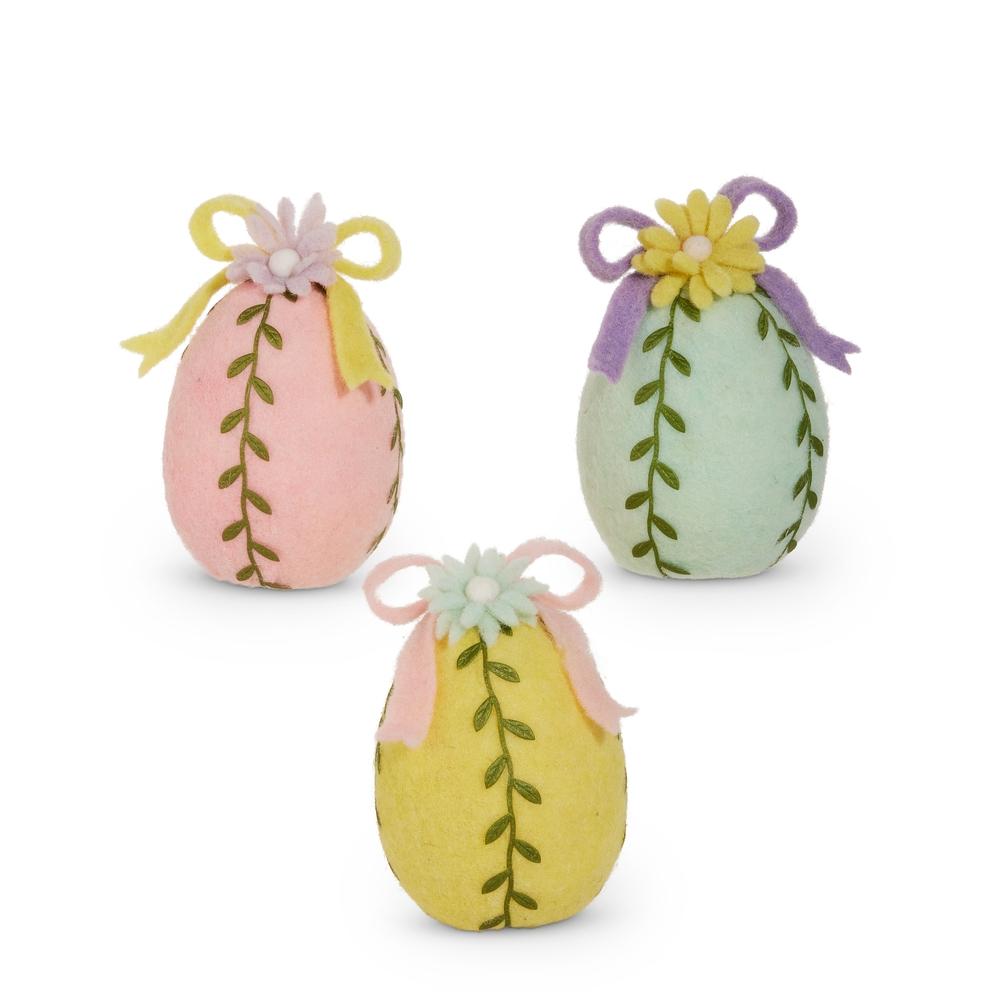 RAZ Imports 6" Felt Egg with Flower on Top