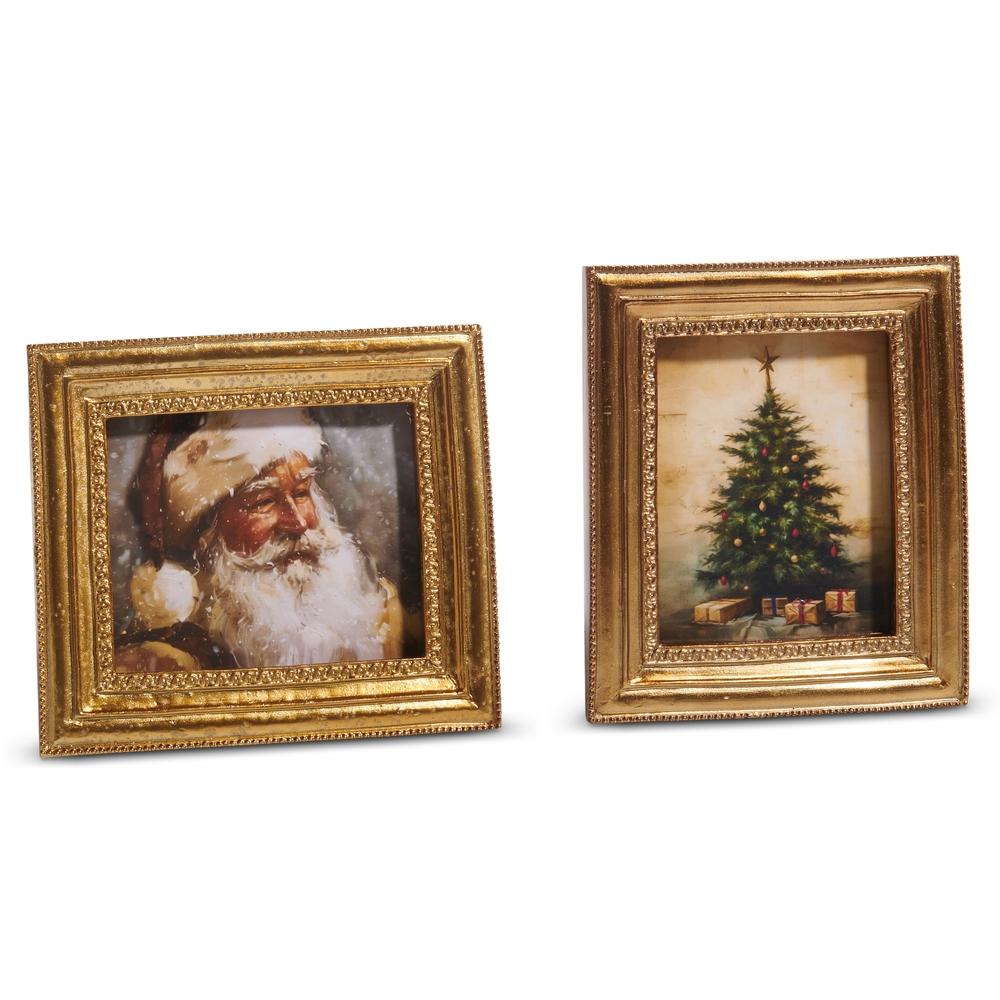 RAZ Imports 6" Gilded Christmas Framed Art