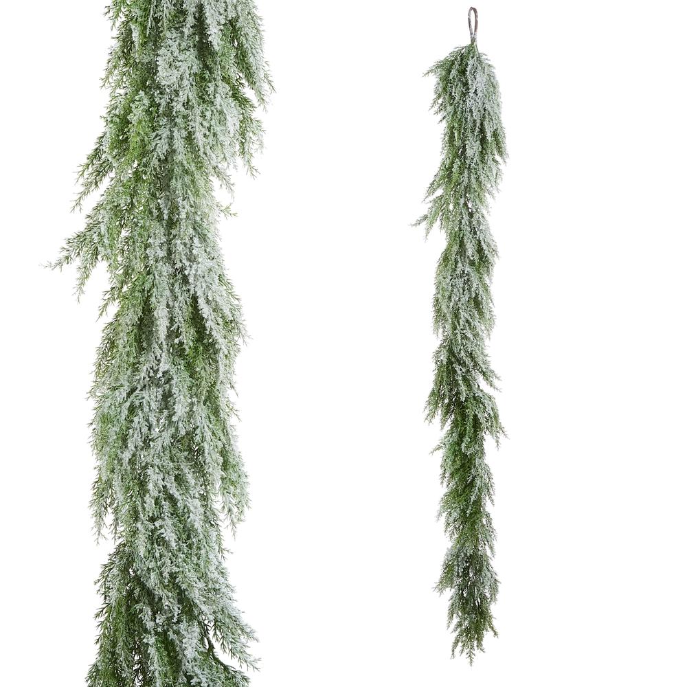 RAZ Imports 6' Glittered Cedar Garland