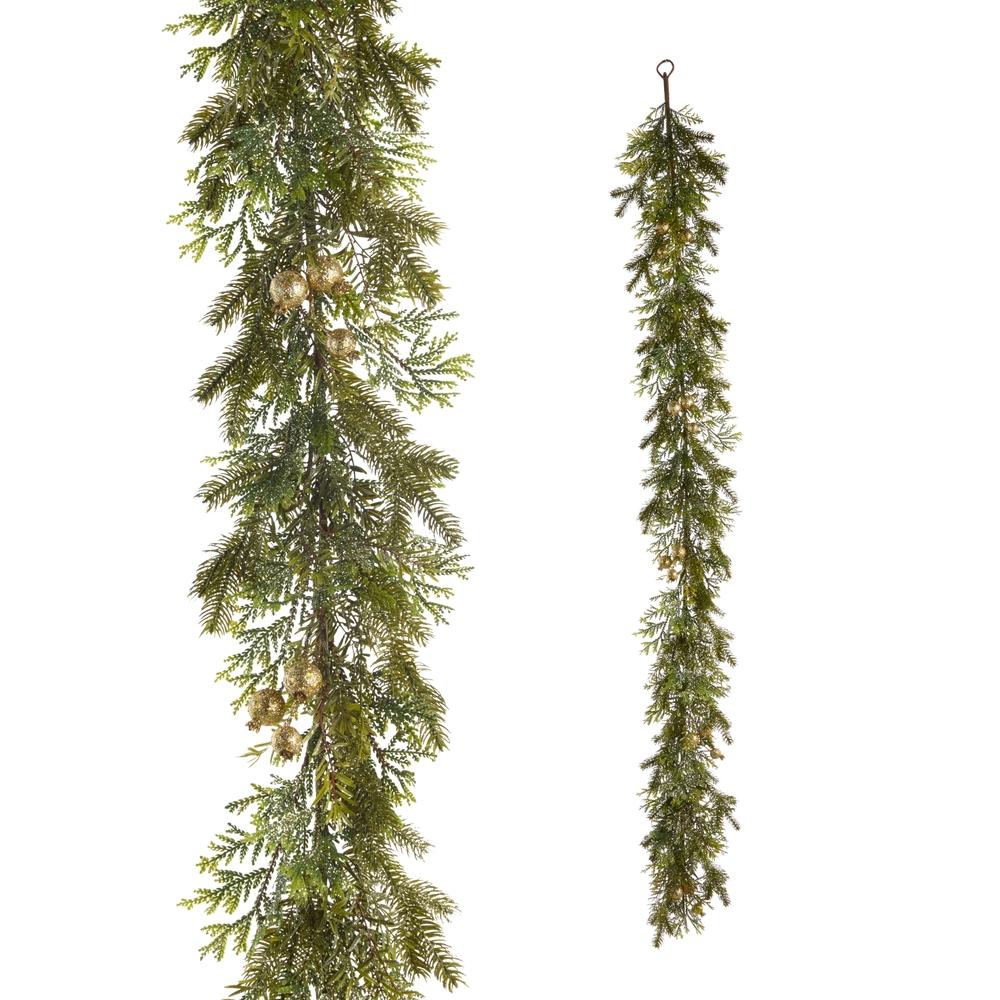 RAZ Imports 6' Gold Gilded Greenery Garland