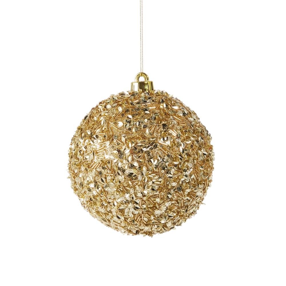RAZ Imports 6" Gold Sequin Ball Ornament