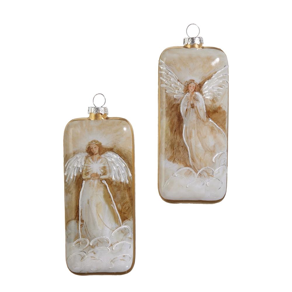 RAZ Imports 6" Golden Angel Rectangle Ornament