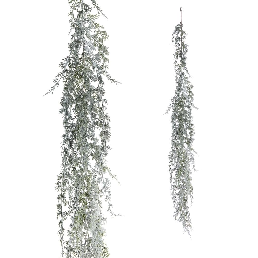 RAZ Imports 6' Hanging Flocked Cedar Garland