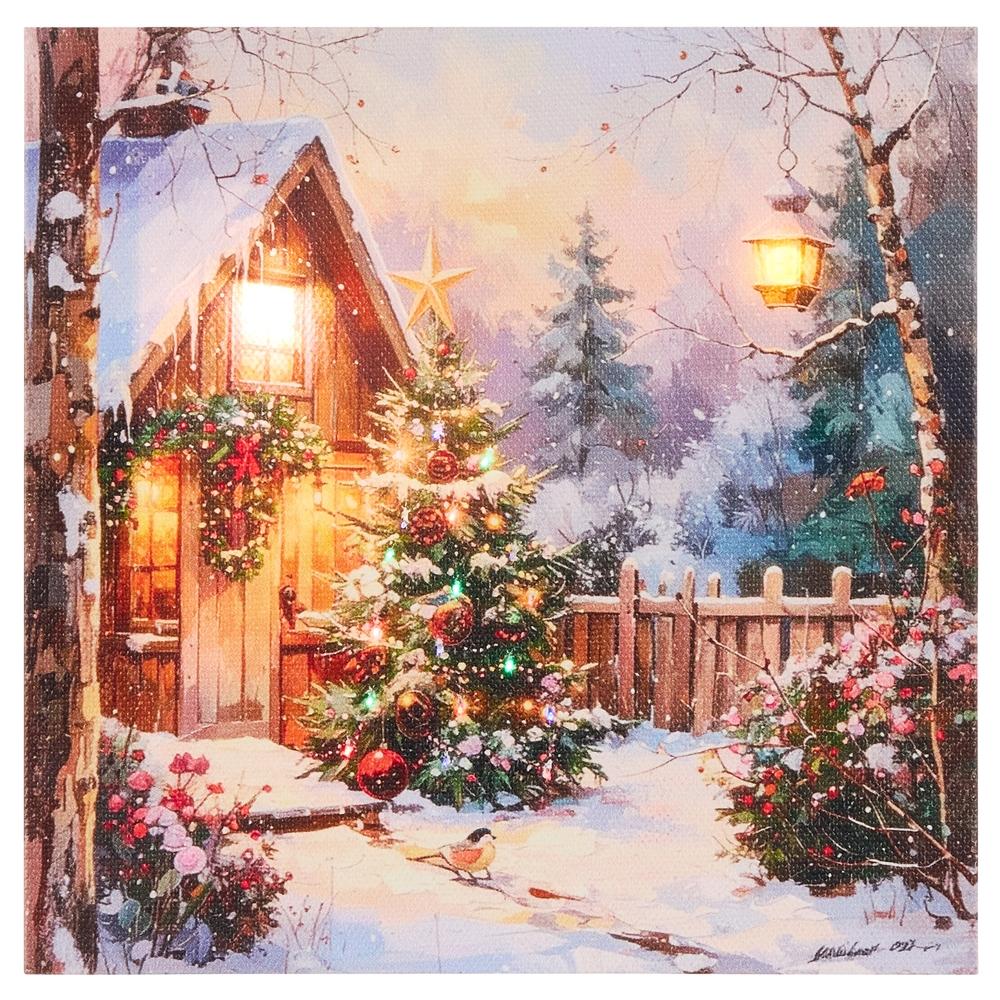 RAZ Imports 6" Holiday Cabin Mini Lit Print