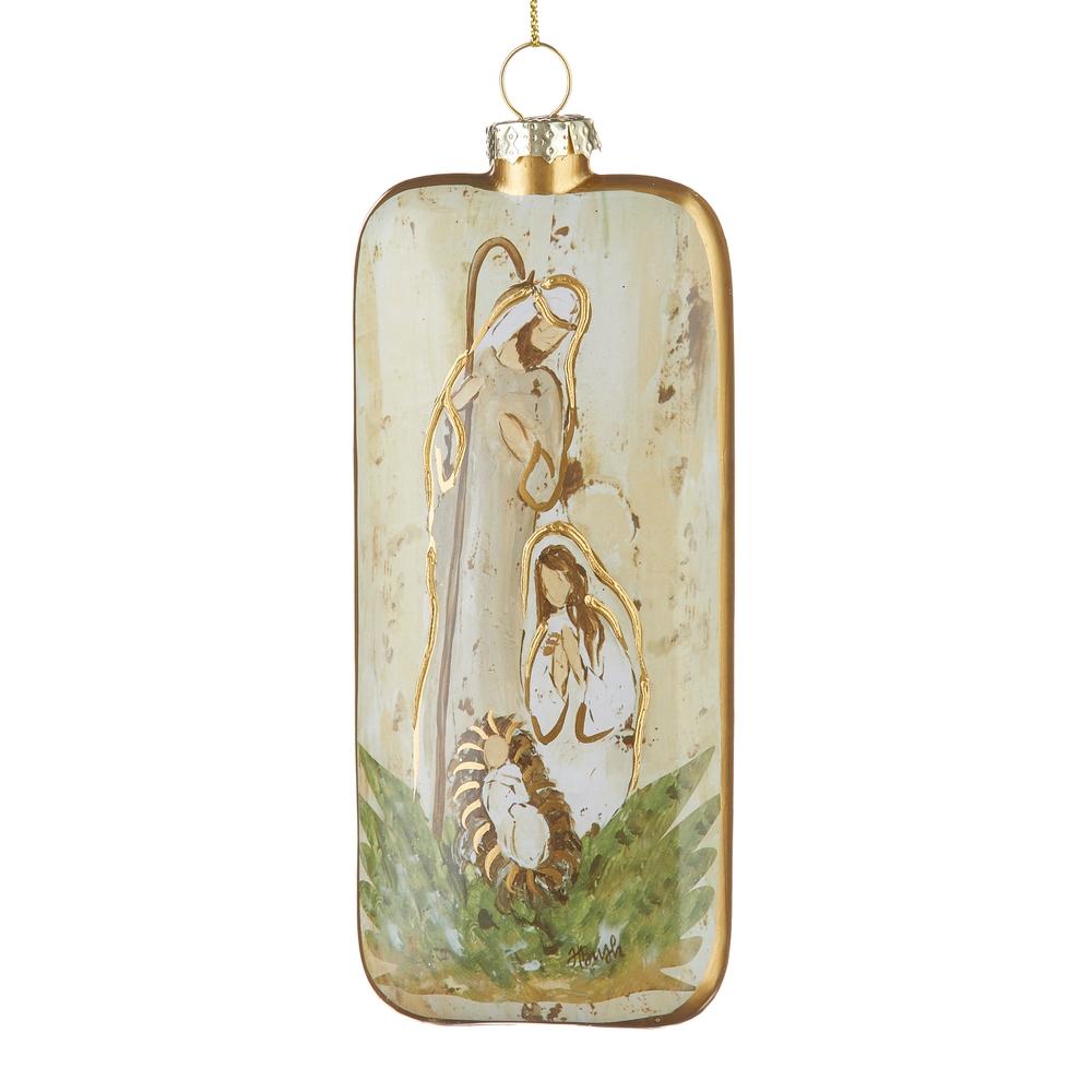 RAZ Imports 6" Holy Family Rectangle Ornament