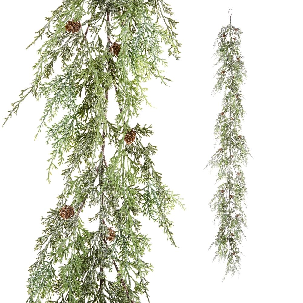 RAZ Imports 6' Iced Cedar Garland