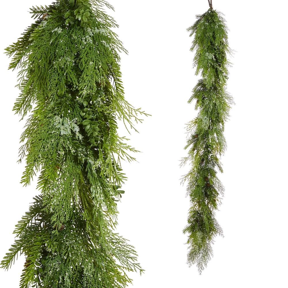 RAZ Imports 6' Iced Mixed Greenery Garland