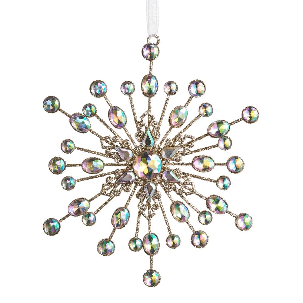 RAZ Imports 6" Iridescent Jewel Snowflake Ornament