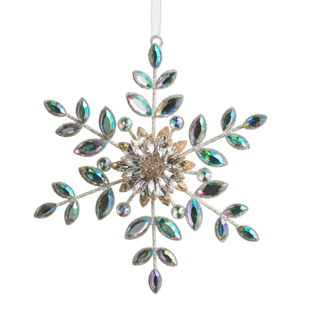RAZ Imports 6" Iridescent Jewel Snowflake Ornament