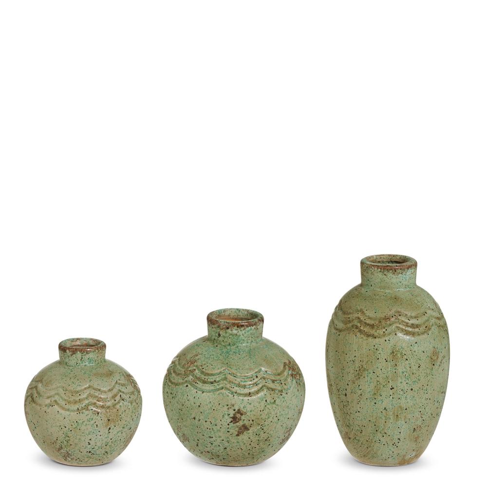 RAZ Imports 6" Mini Distressed Green Bud Vase