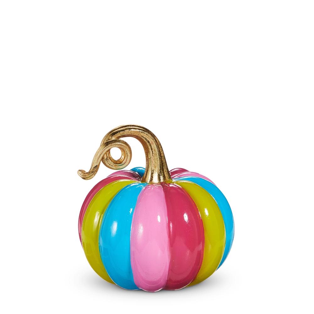 RAZ Imports 6" Multicolor Stripe Pumpkin