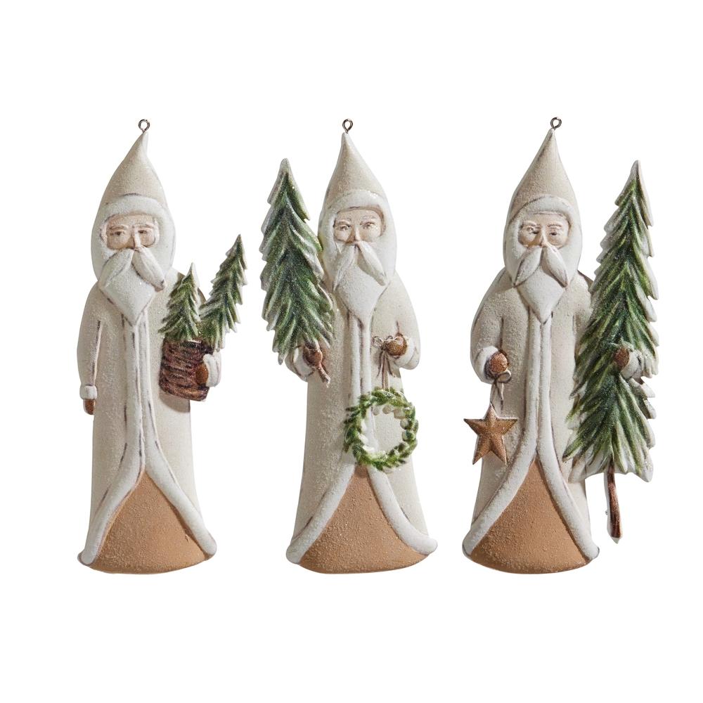 RAZ Imports 6" Natural Santa with Tree Ornament