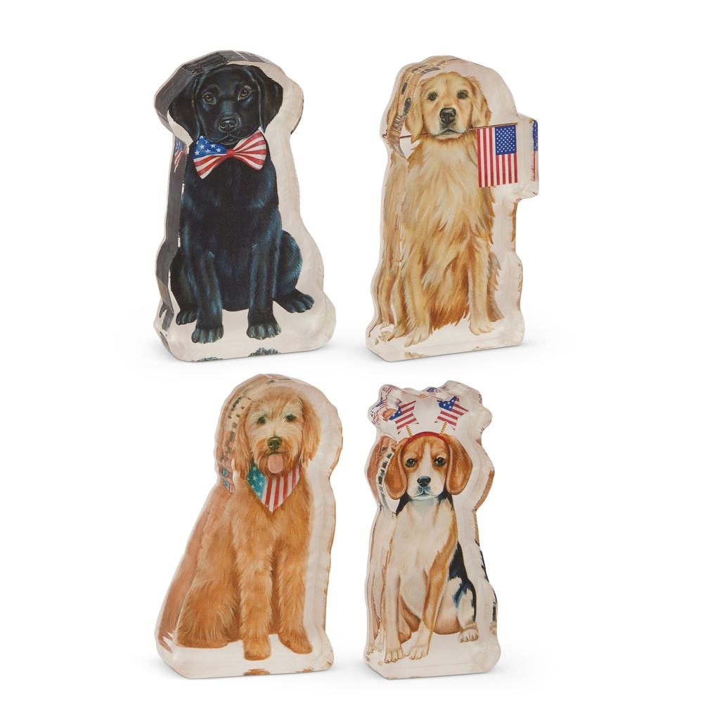 RAZ Imports 6" Patriotic Pup Acrylic Block Cut Out
