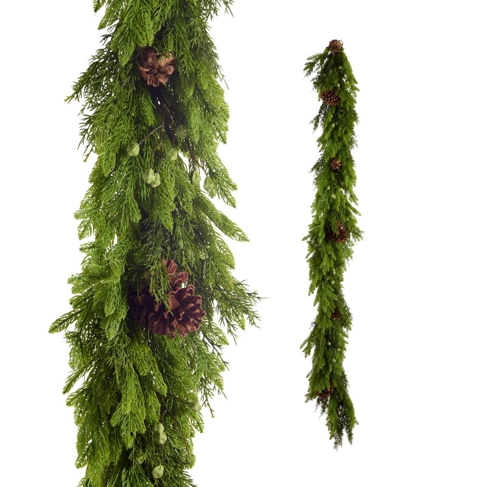 RAZ Imports 6' Real Touch Pine and Pinecone Garland