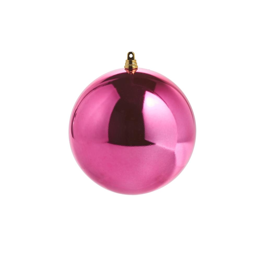 RAZ Imports 6" Shiny Fuchsia Ball Ornament