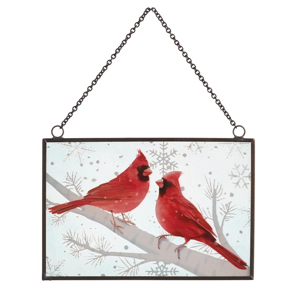 RAZ Imports 6" Stained Glass Cardinal Ornament