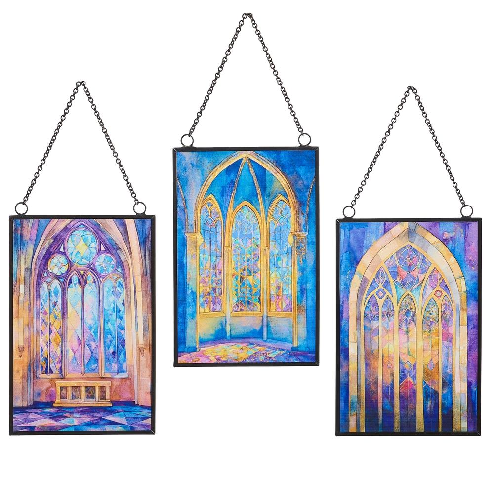 RAZ Imports 6" Stained Glass Window Ornament