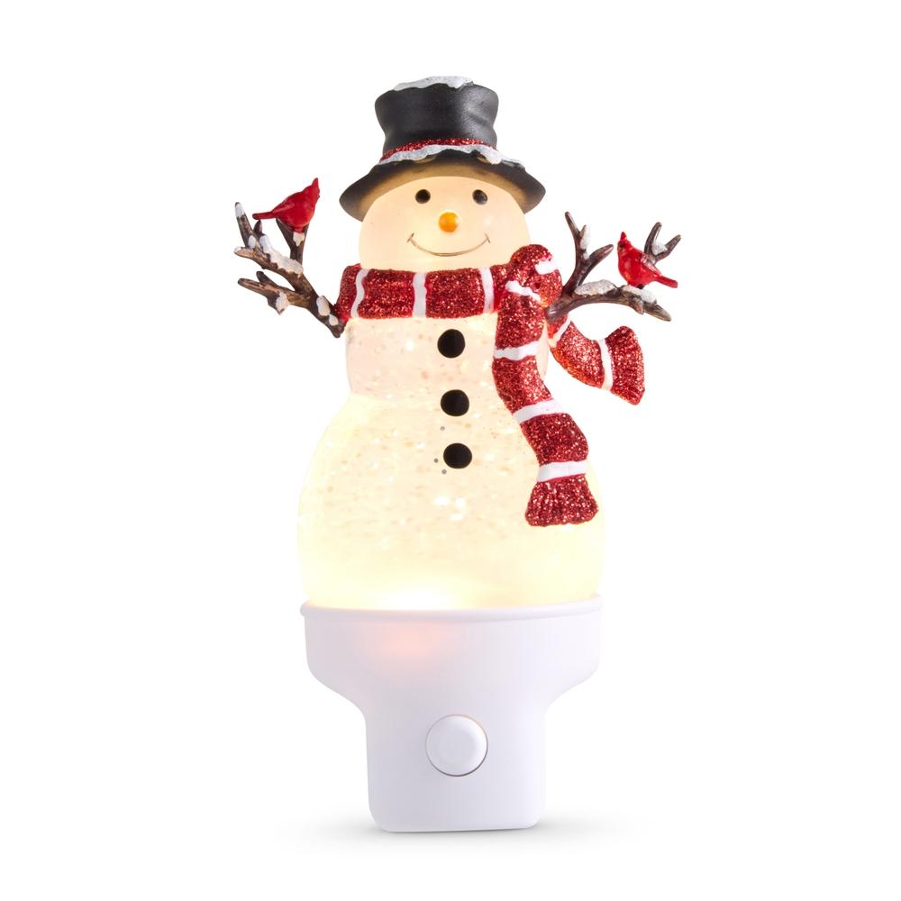 RAZ Imports 6" Swirling Glitter Snowman Night Light