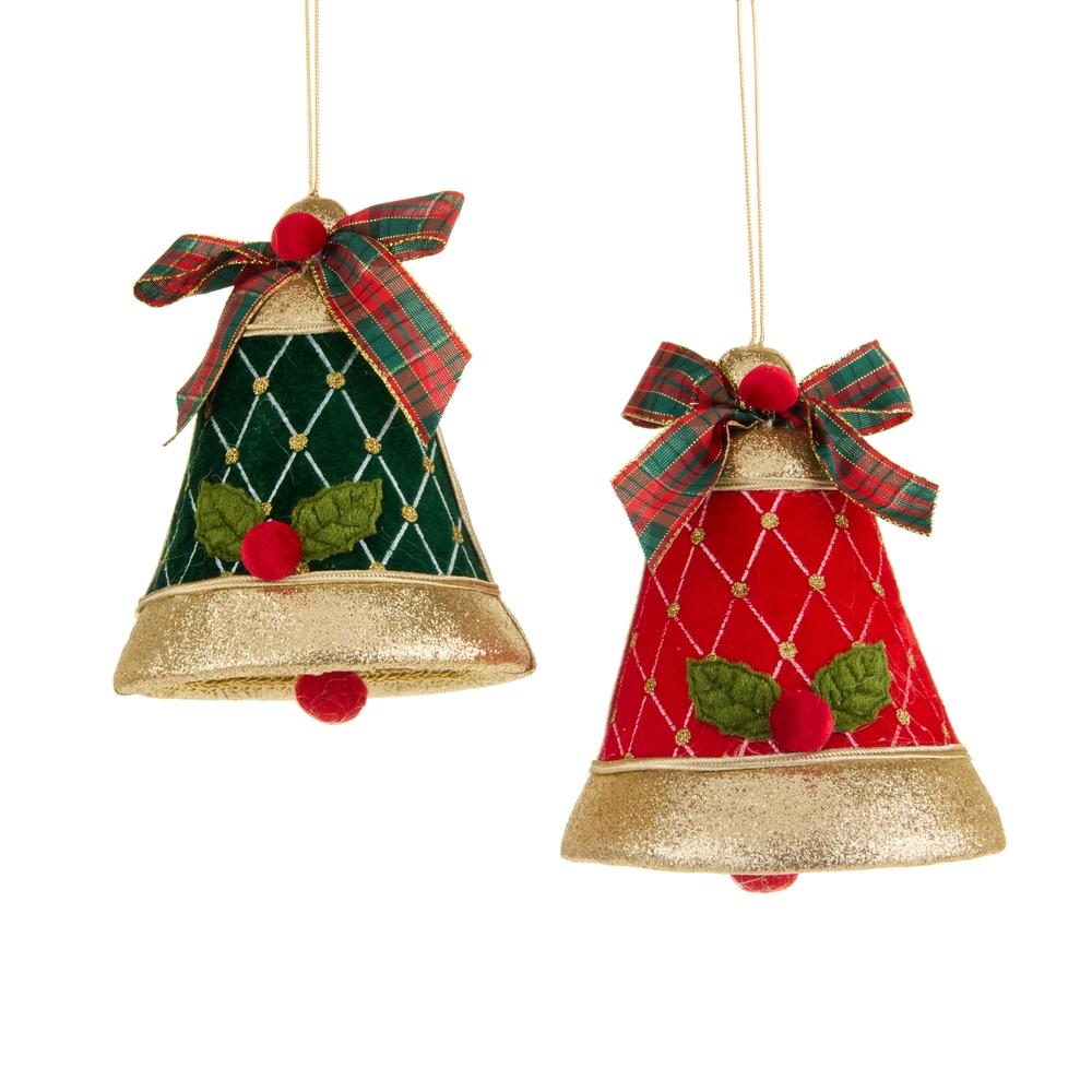 RAZ Imports 6" Velvet Bell Ornament
