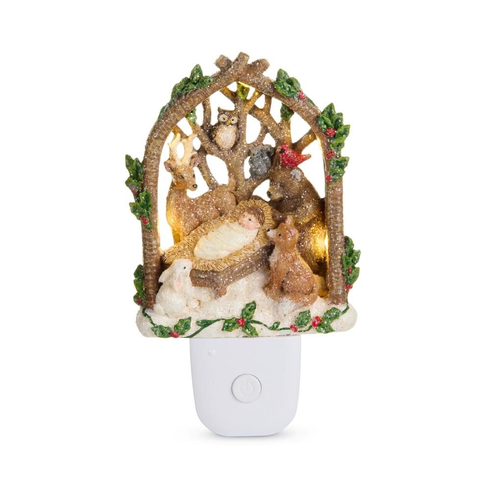 RAZ Imports 6" Woodland Nativity Night Light