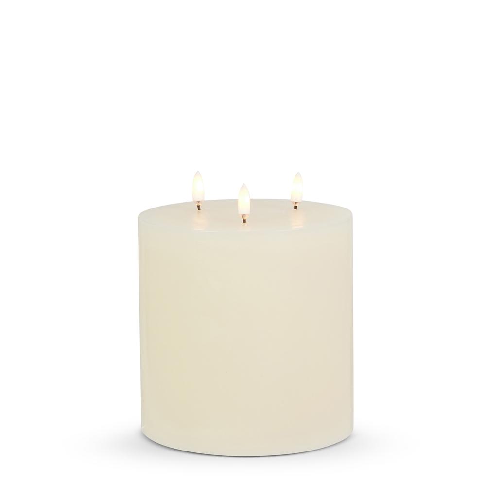 RAZ Imports 6" X 6" Ivory Triflame Candle