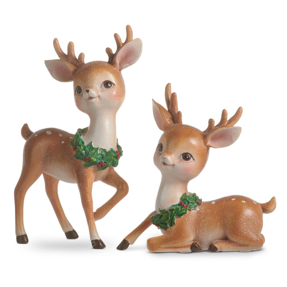 RAZ Imports 7.5" Baby Deer with Wreath