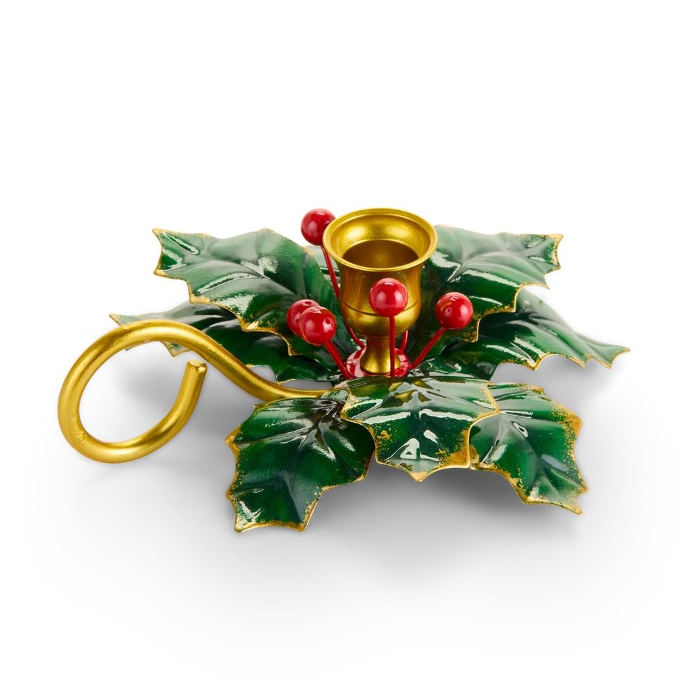 RAZ Imports 7.5" Holly Candle Holder
