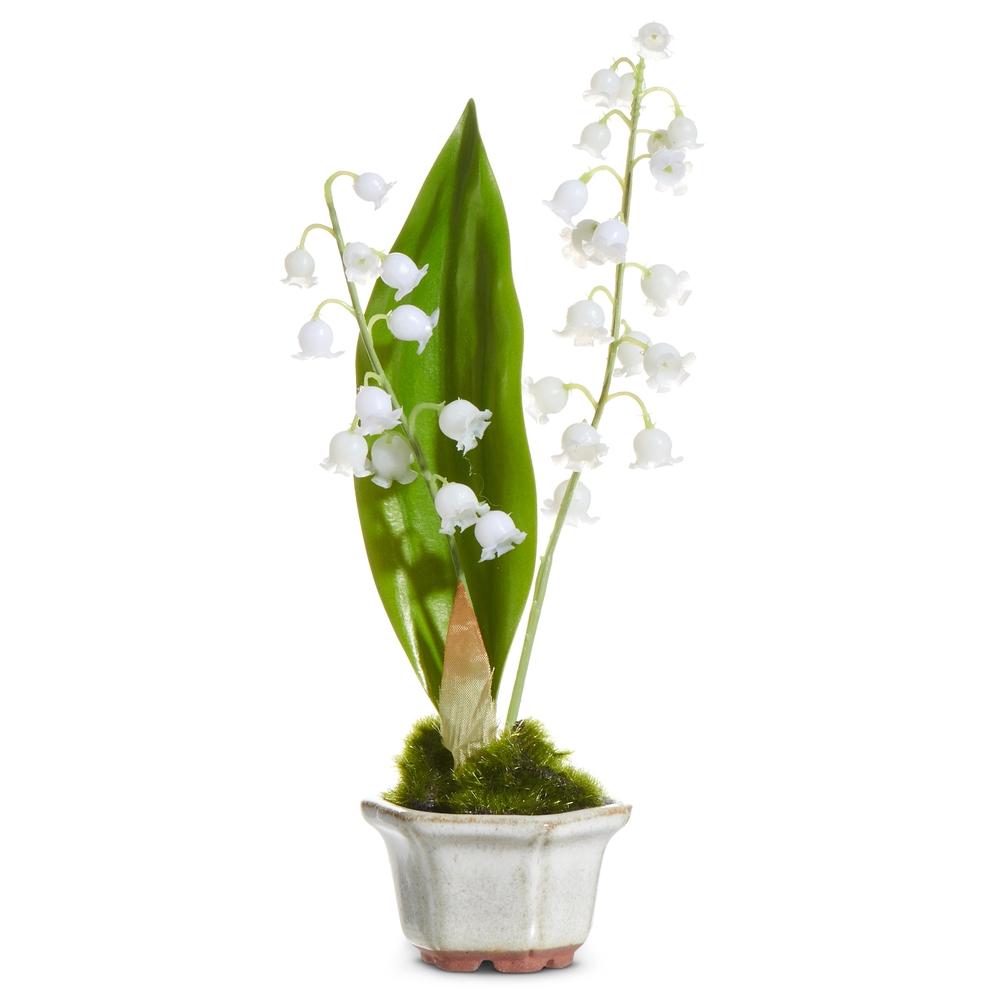 RAZ Imports 7.5" Lily of the Valley in Cachepot