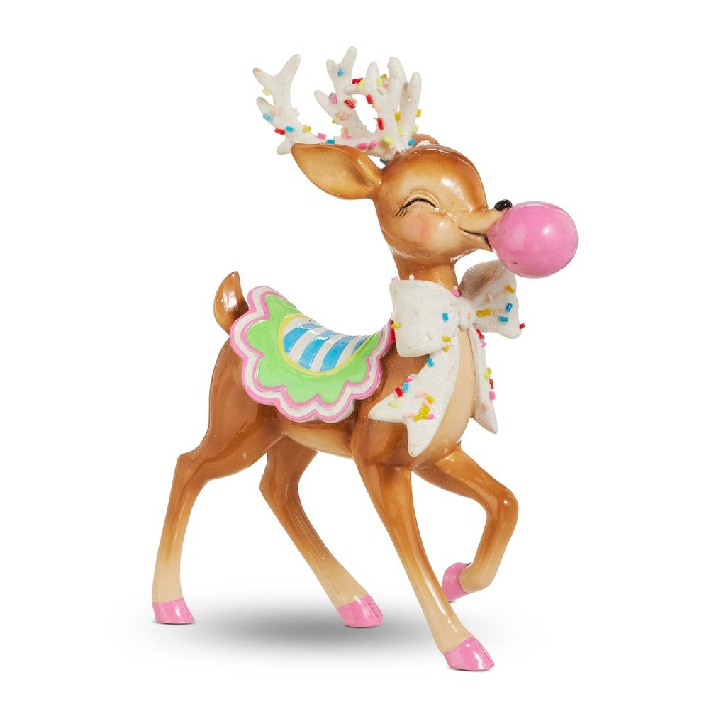 RAZ Imports 7.75" Bubblegum Blowin' Reindeer