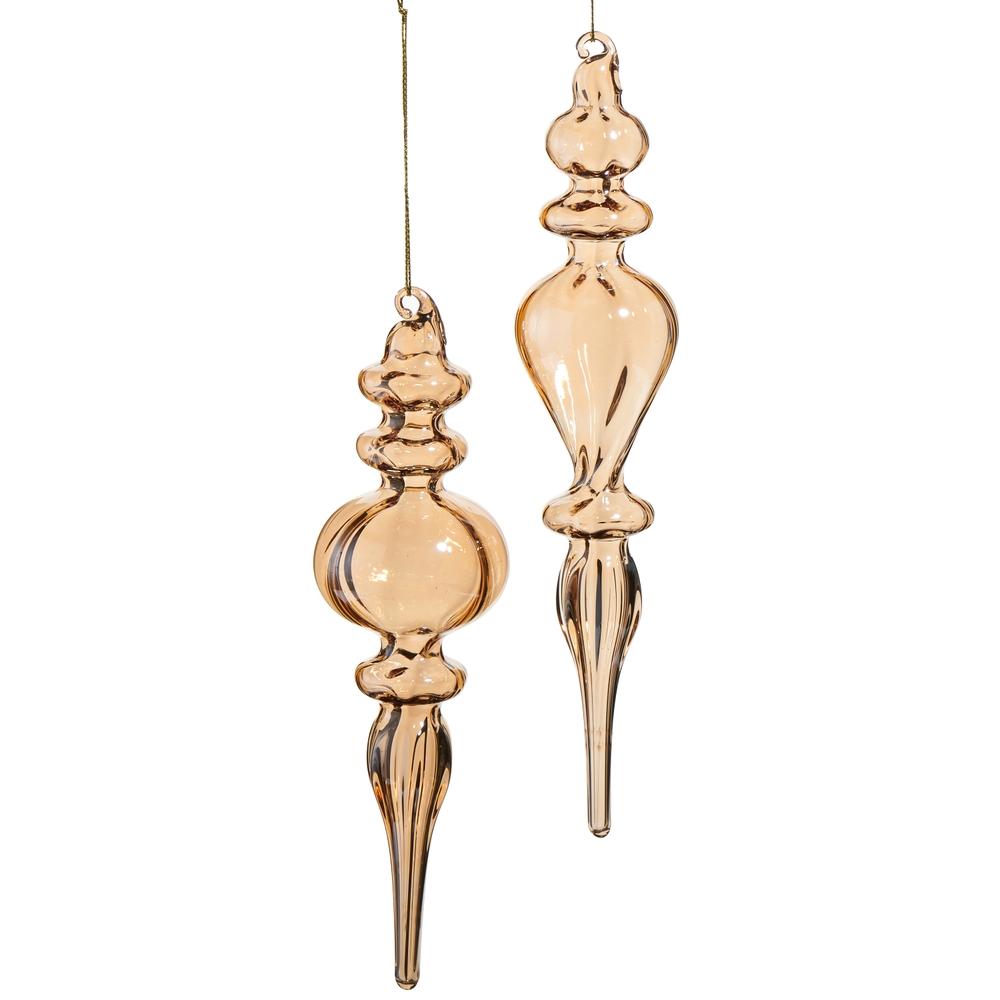 RAZ Imports 7.75" Pearlized Glass Finial Ornament