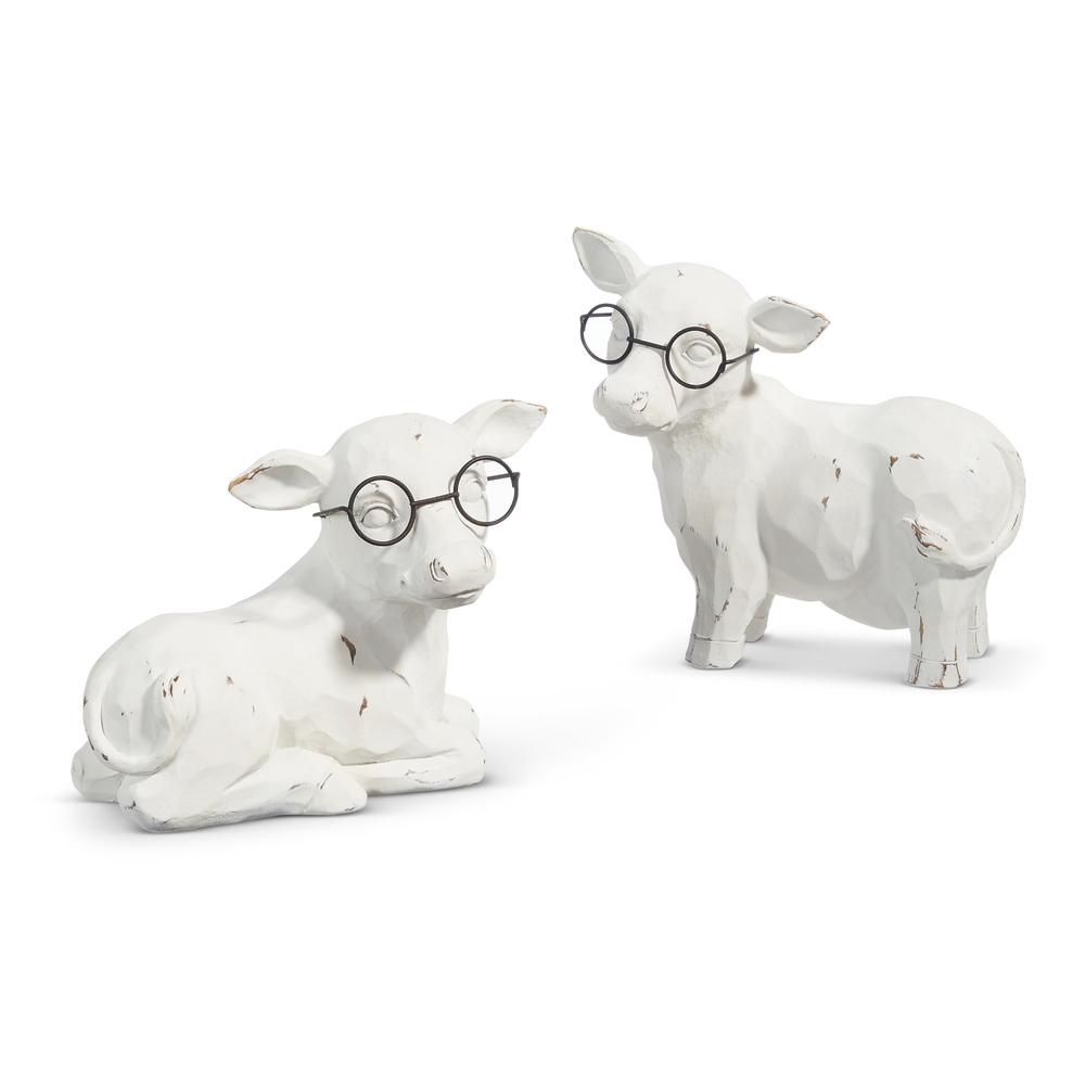 RAZ Imports 7" Cow with Glasses