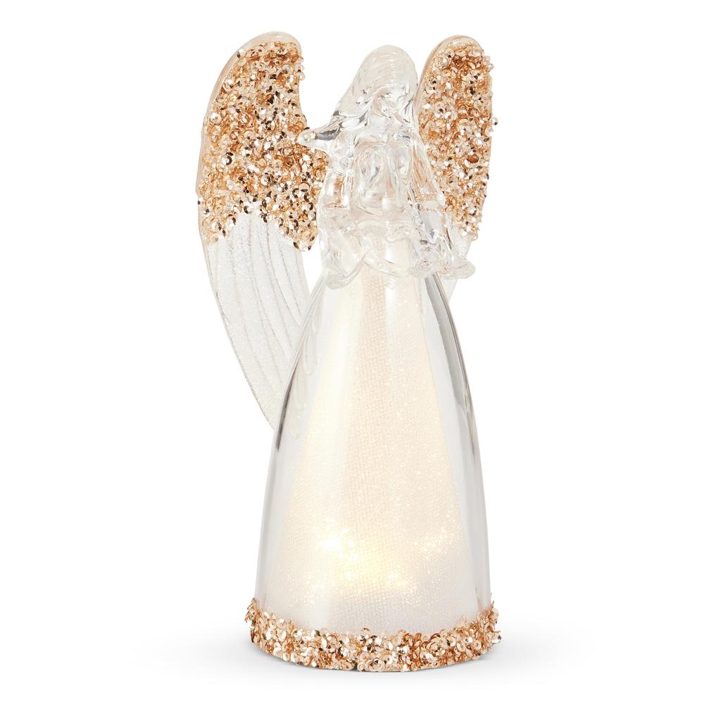 RAZ Imports 7" Gold Glitter Lighted Angel