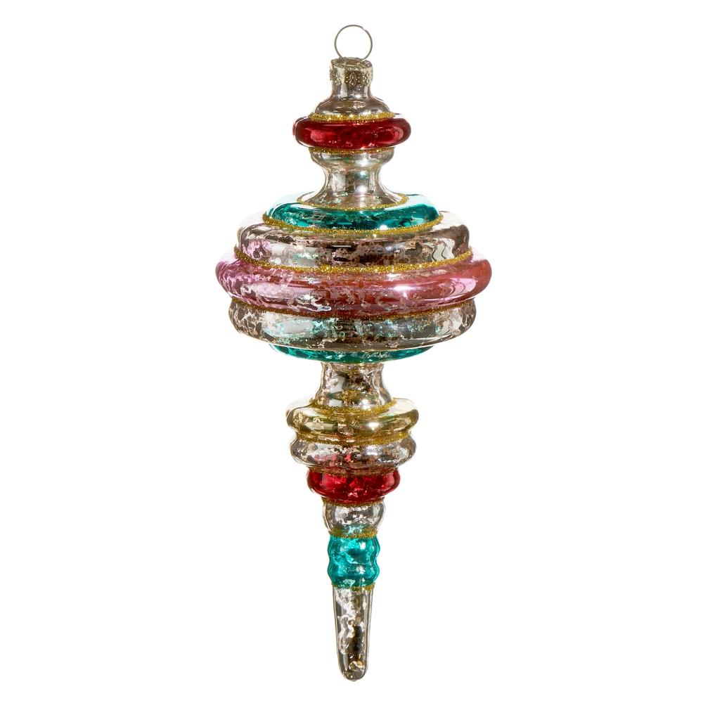 RAZ Imports 7" Multicolor Vintage Finial Ornament