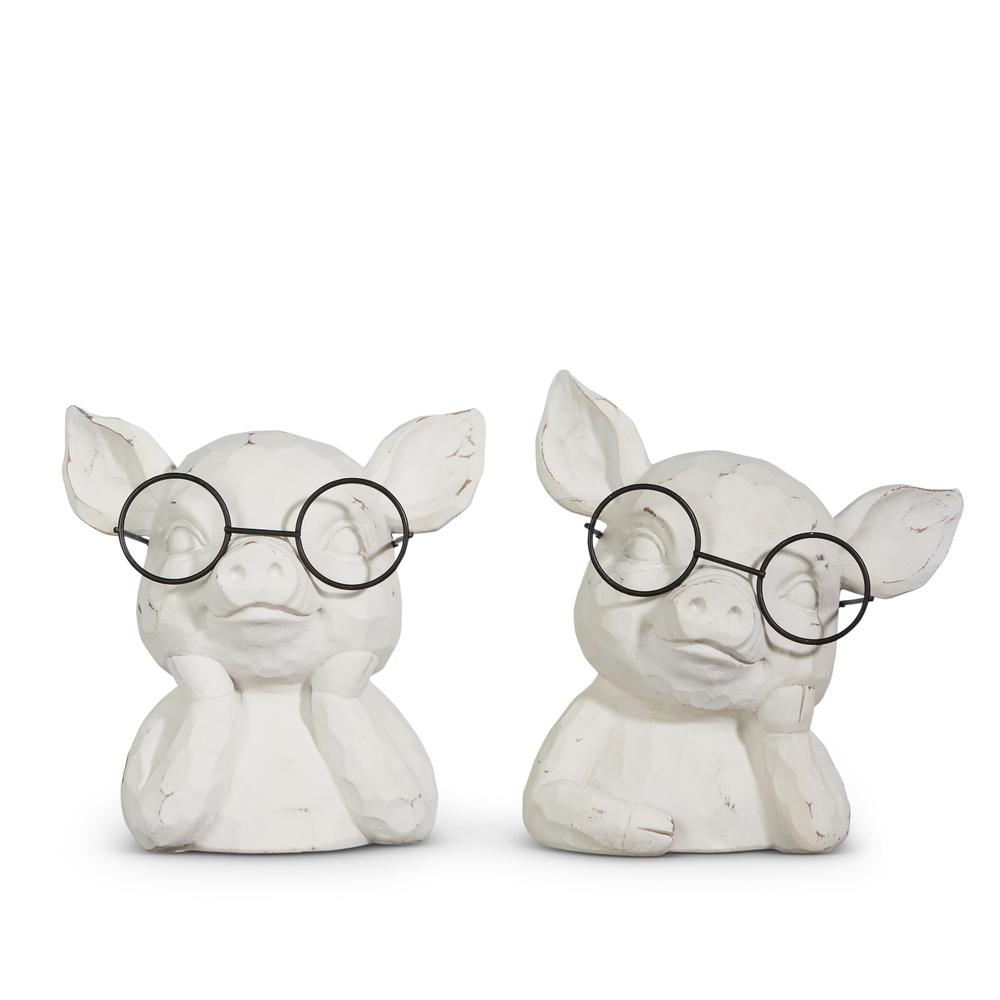 RAZ Imports 7" Pig in Glasses Bust