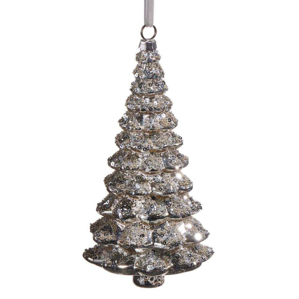 RAZ Imports 7" Silver Sparkle Tree Ornament