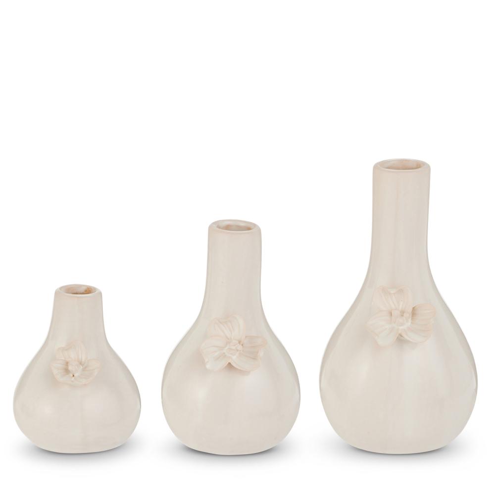 RAZ Imports 7" White Floral Bud Vase