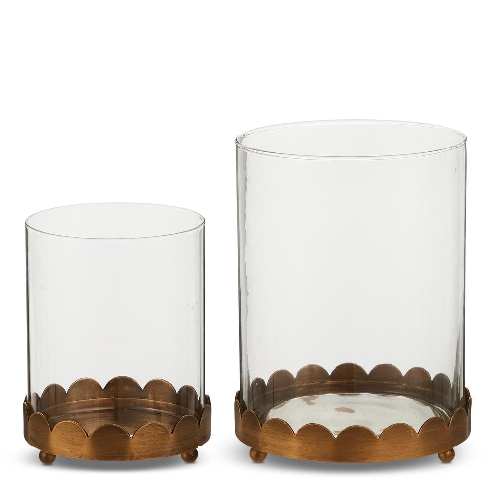 RAZ Imports 8.25" Gold Scalloped Trim Containers